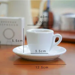 9mm Thick Espresso Mug 60ml Ceramic Coffee Cup And Saucer Professional Home Barista Latte Art Mug Exquisite Kitchen Accessorie