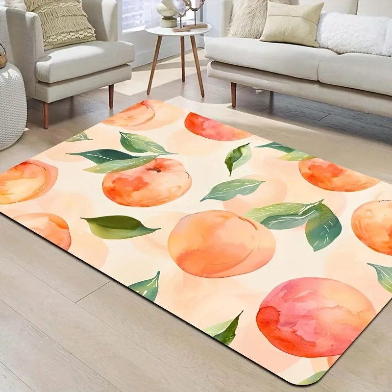 

1PC Red Peach Pattern Door Mats Kitchen Rugs Non-Slip Pop arts design Bedroom Rugs Bath Mat Carpet for Home Sink Laundry Decor