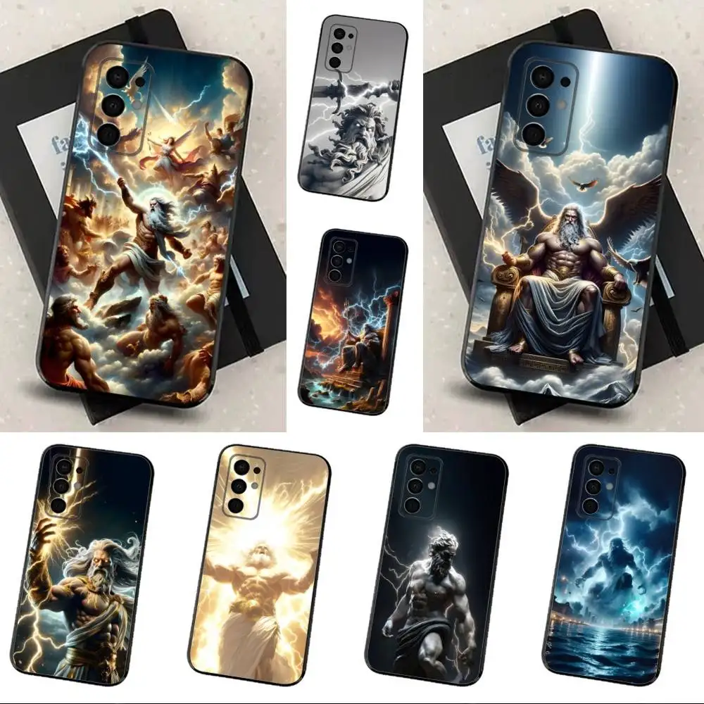 

Greek Mythology Zeus Phone Case For Samsung Galaxy A91,A80,A73,A72 ,A71,A53A52,A32 ,A31A22,A21s,A20,Black Cover