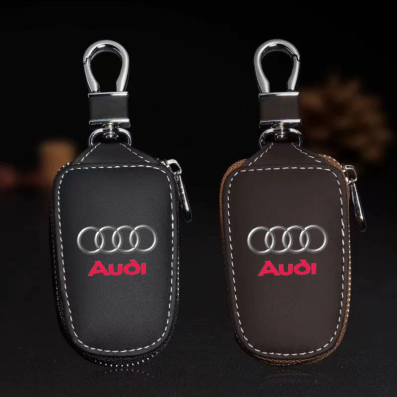 

Leather Key Wallet Car Key Bag Multi Function Key Case for Audi Sline A4 A1 Q3 A7 TT RS3 RS4 B8 B6 B7 A3 8P 8V 8L A6 C7 C6 A5 A4