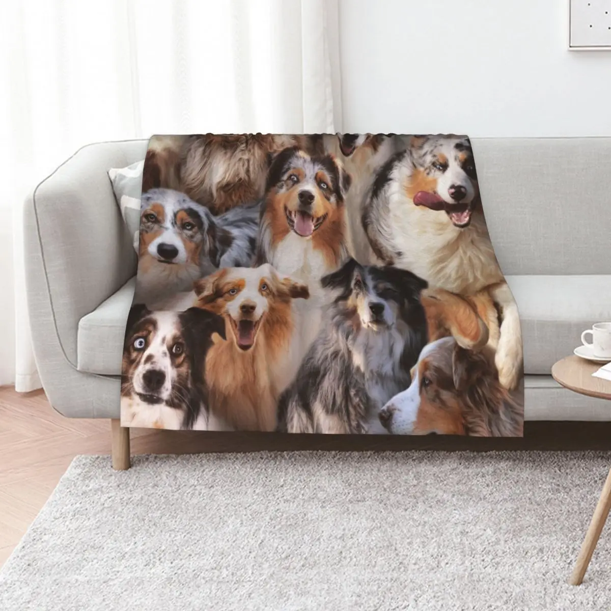Australian Shepherds Throw Blanket Compact Warm Blanket for Car Road Trip