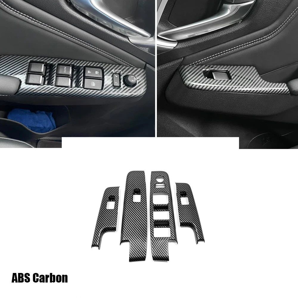 ABS Carbon for Mazda BT-50 2021 2022 Car Door Window glass Lift Control Switch Panel sticker Cover Trim Interior Accessories