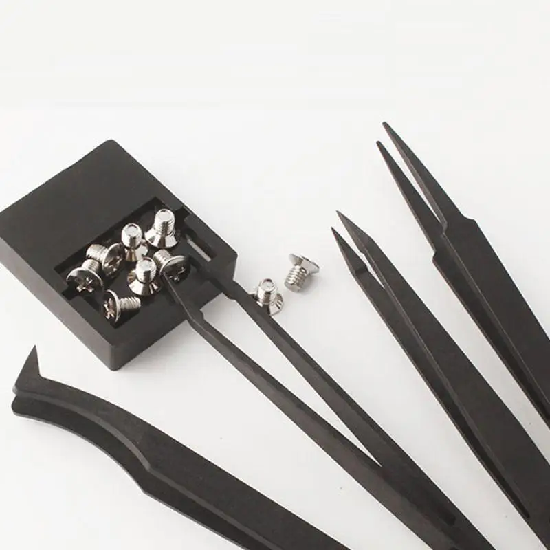 

Y51B 6/8 Pcs Plastic Anti-static Tweezers for Jewelry Craft DIY Beauty Electronics