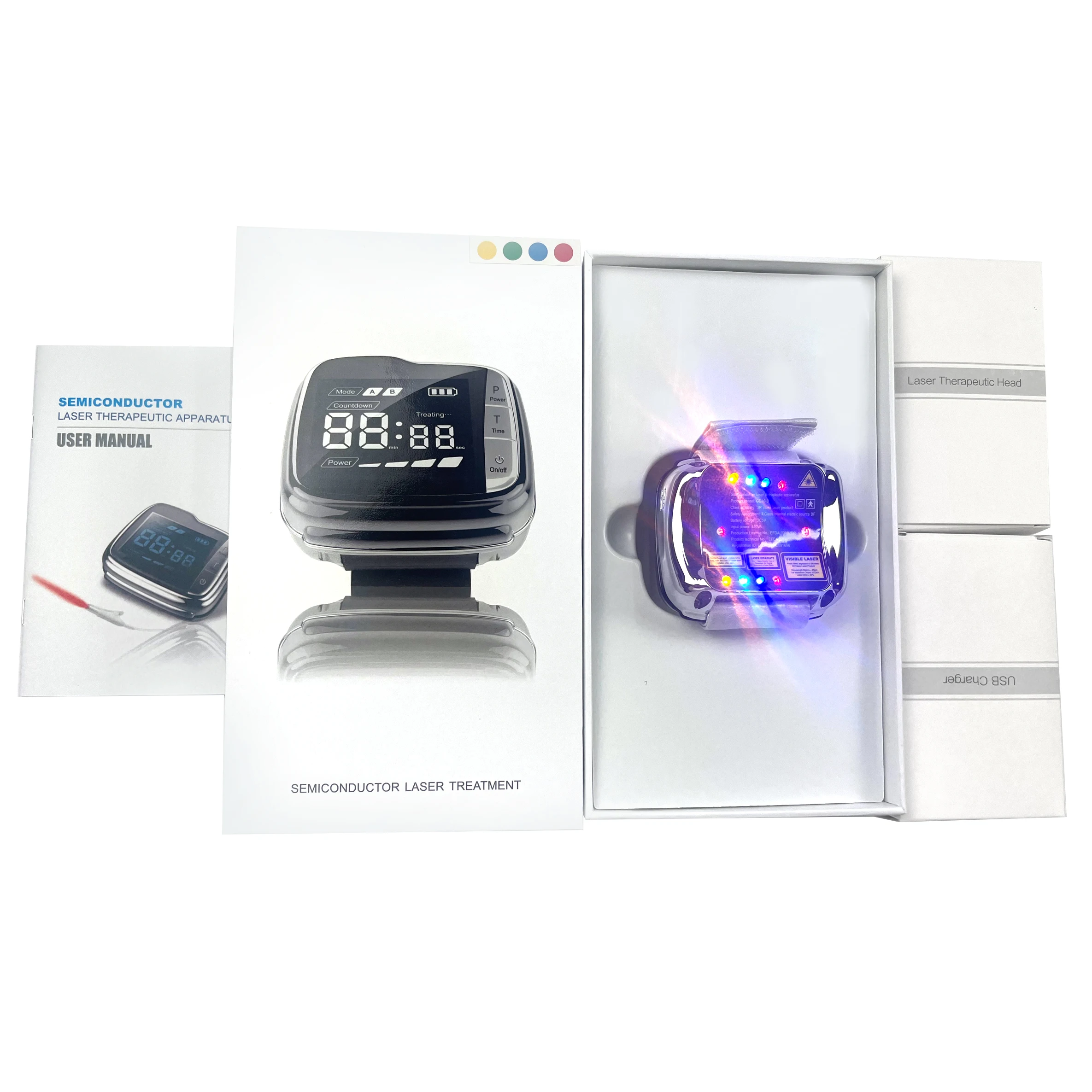 Wrist Type High Blood Pressure Laser Acupuncture Therapy Watch For Home Use