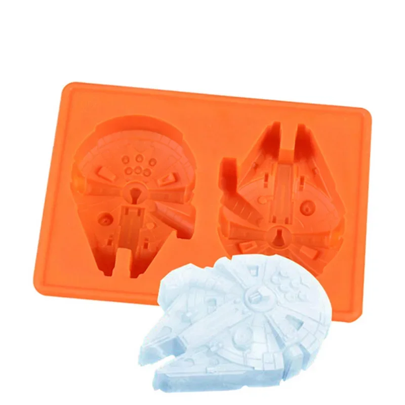 Silicone Mold Set Ice Chocolate Candy Molds Cubes Stormtrooper Darth Vade Fighter Millennium Falcon Han Ice Cube Trays