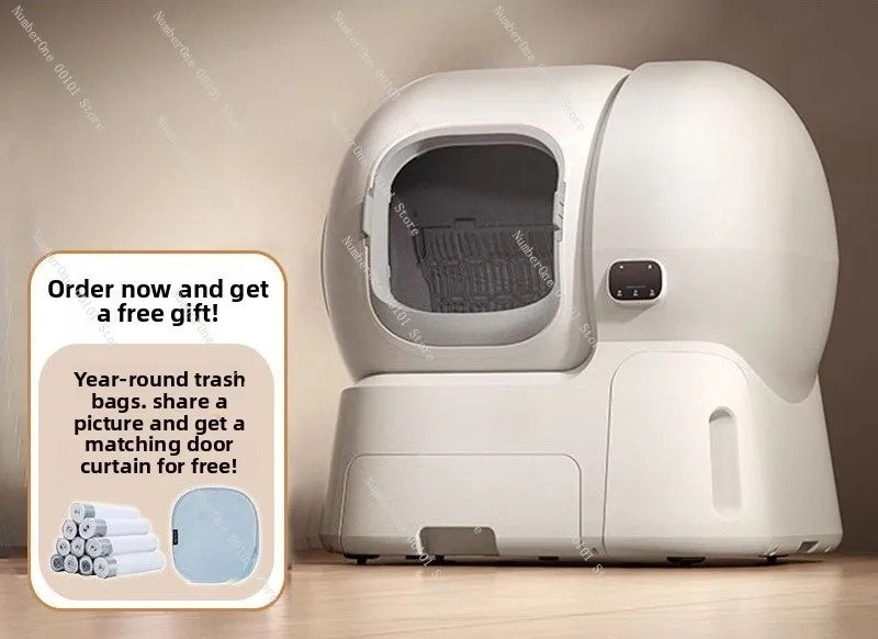 Smart Cat Litter Box, Electric Self-Cleaning Toilet with Oversized Sand Storage & Auto Refill, Pet Hygiene
