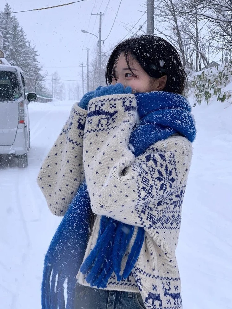 وشاح أزرق سميك للجنسين، دافئ للشتاء، متعدد الاستخدامات للسفر، طويل مستطيل الشكل، بأسلوب كوري، لون واحد، وشاح/شال للرجال والنساء