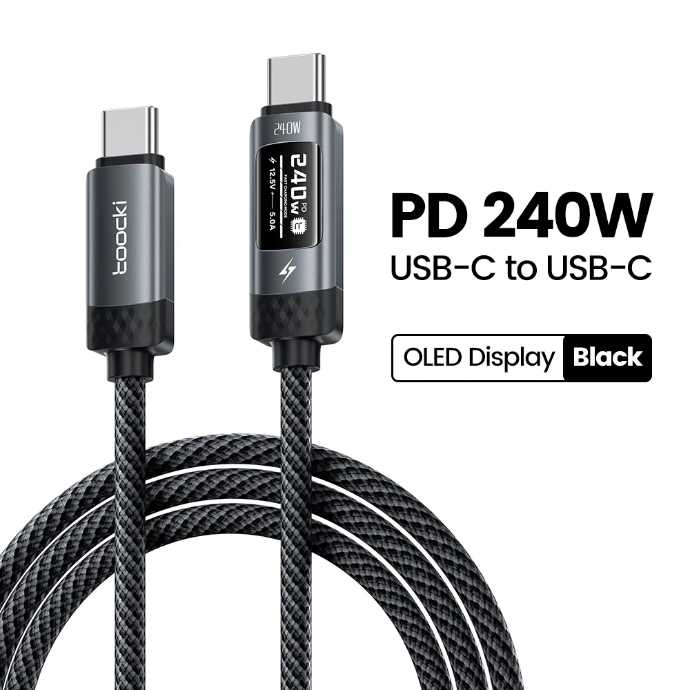 Toocki USB-C 240W Kabel Schnellladung PD 3.1 OLED Digitalanzeige Für Samsung Macbook iPhone 16 17 USB-C zu Typ-C Datenkabel