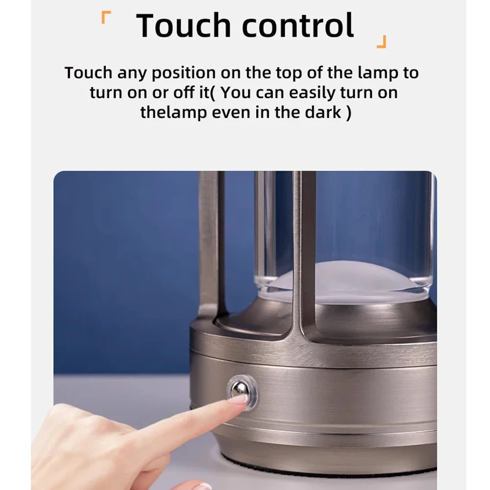 الكريستال مصباح البلاستيك السرير الجدول غرفة نوم Led اللمس الجدول مصباح مطعم الديكور جو ضوء الليل