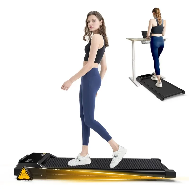 Under Desk Treadmill with Full-Screen Display, Walking Pad for Home Small, 2.5 HP Quiet Brushless, 120KG Capacity