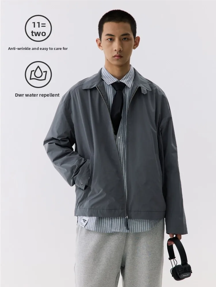 

Resti White Trace Geologist Cleanfit Collar Adstration Jaet Men Spring mal ort Coat Polyester Stand Fit Wate...