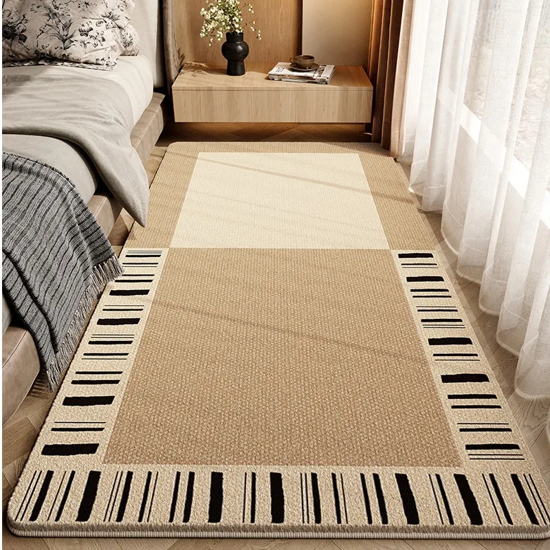 Fluffy Soft Rugs for Bedroom French Retro Living Room Decoration Carpet Home Thick Plush Bedside Floor Mat Cream Style Study Rug