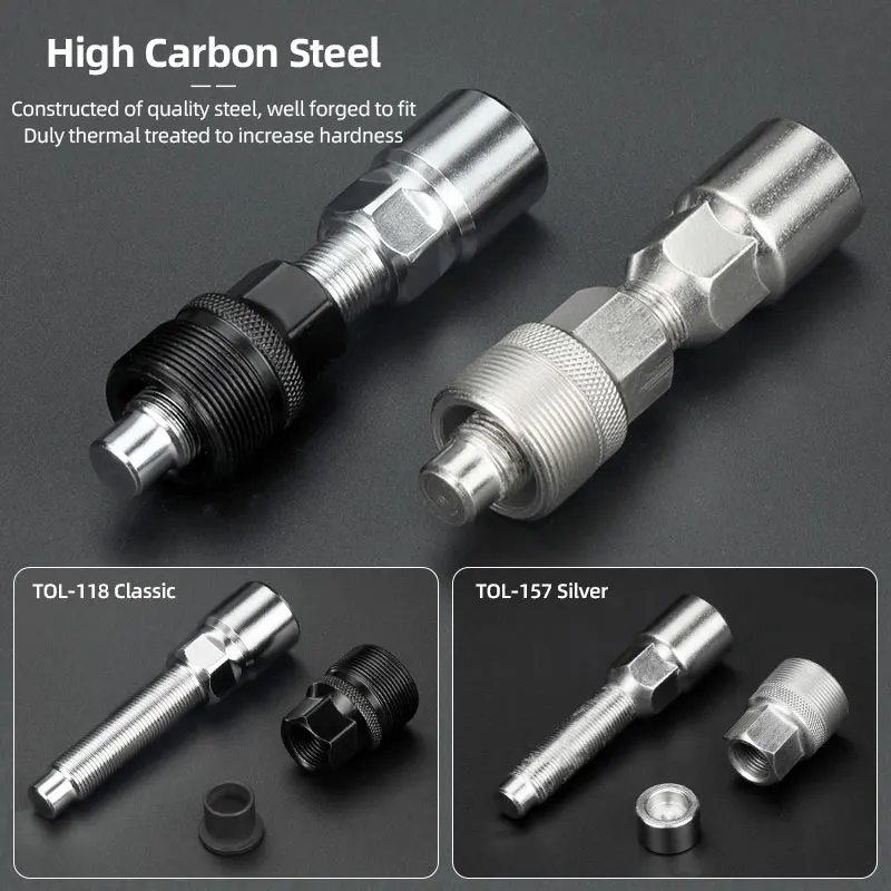 Bicycle Crank Arms Puller Splined Crankset Extractor Square Chainring Install Removal Heat Treated Tempered High Carbon Steel To