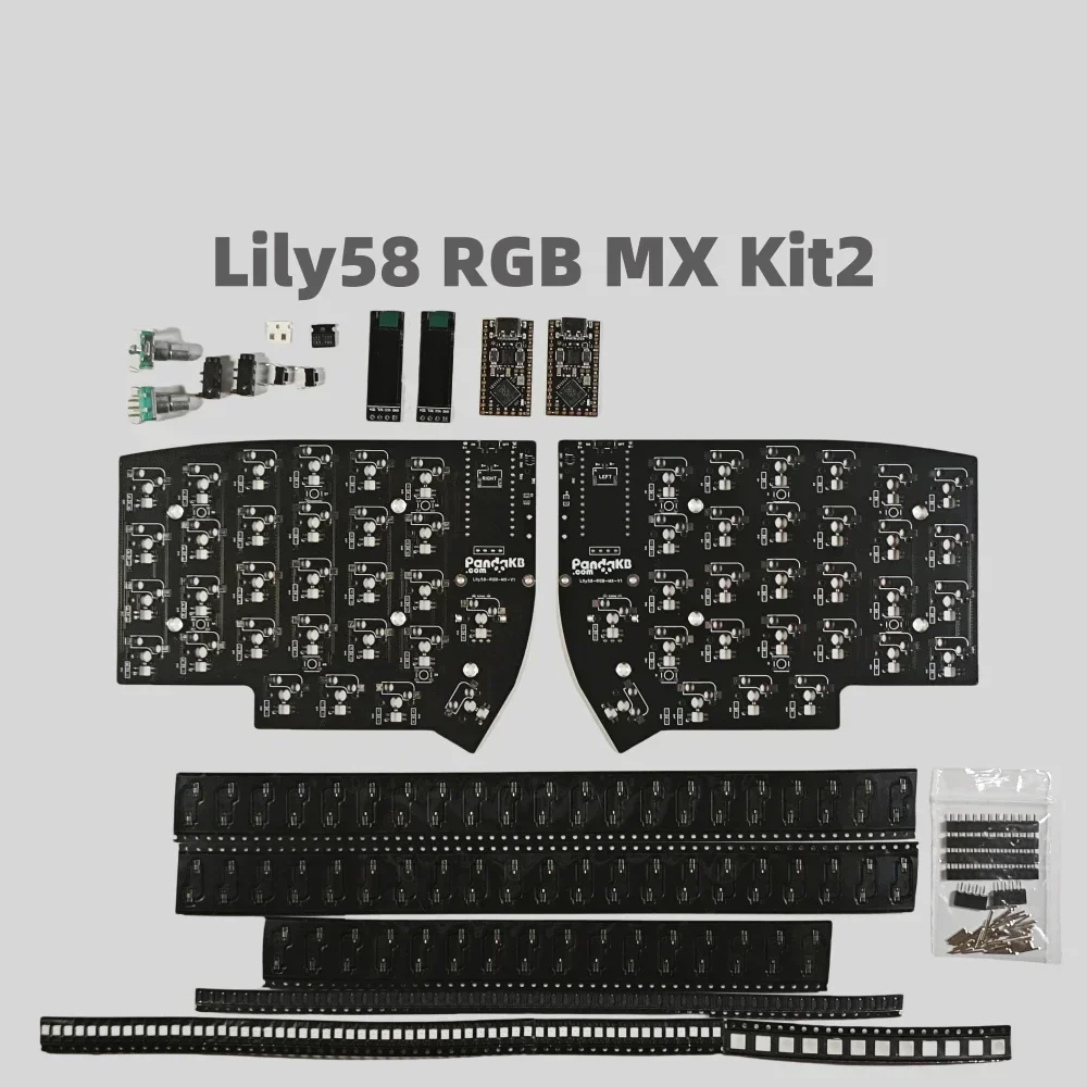 Разделенный чехол для клавиатуры Lily58, печатная плата, изготовленная на заказ пластина для клавиатуры FR4, акриловый чехол для сэндвича, акриловая коробка Lily 58, переключатель RGB MX (не предварительно сборка)