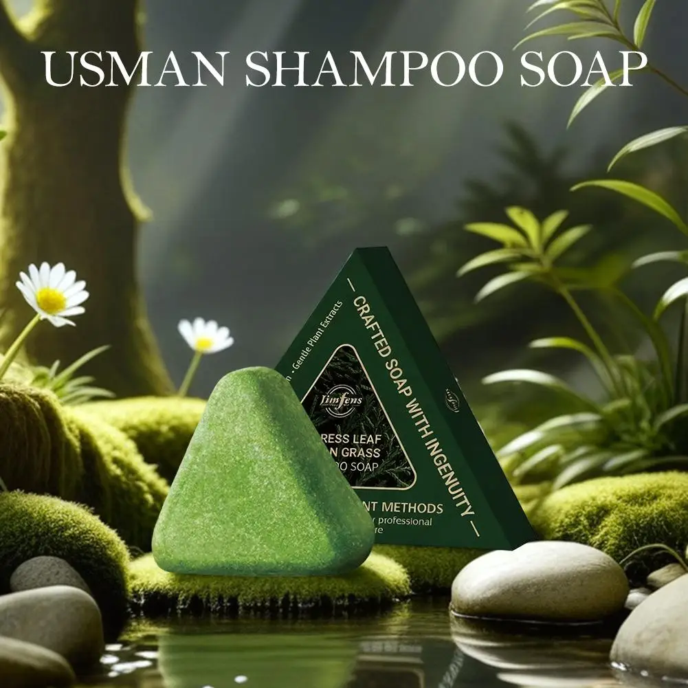 120g Usman Shampoo Bar Controls Oil Relieves Itching Herbal Shampoo Hair Scalp Care Hair Improve Hair Loss Soap