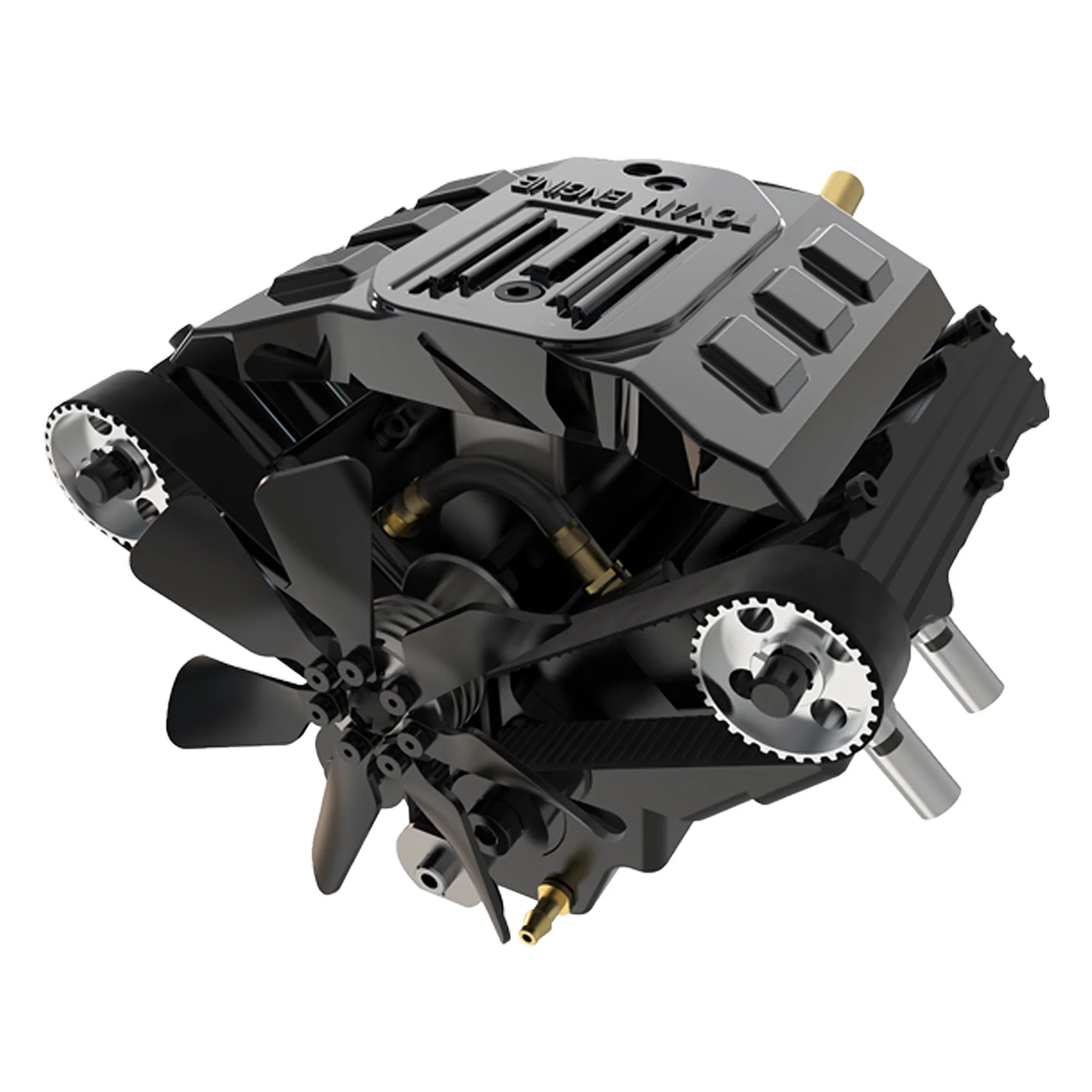 Toyan FS-V400W V4 Engine Model 14Cc V-Type 4-Cilinder Motor Viertakt Watergekoelde Methanol Motor Voor Rc Model Auto Boot