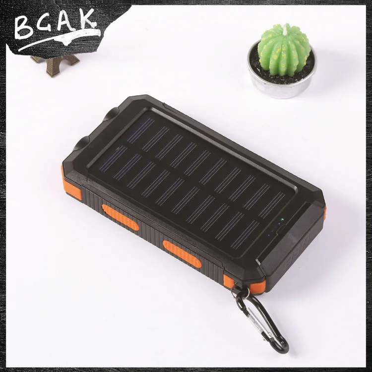 Real Capacity 200000mAh Large Capacity Solar Power Bank New Portable With Lanyard Compass External Battery Outdoor Camping Char