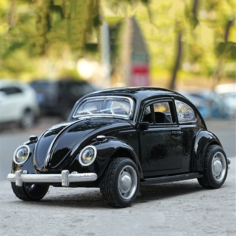 

Классическая модель автомобиля из сплава Beetle 1:36, литье под давлением, металлические автомобили, модель автомобиля, имитация звука и света, коллекция детских игрушек, подарки