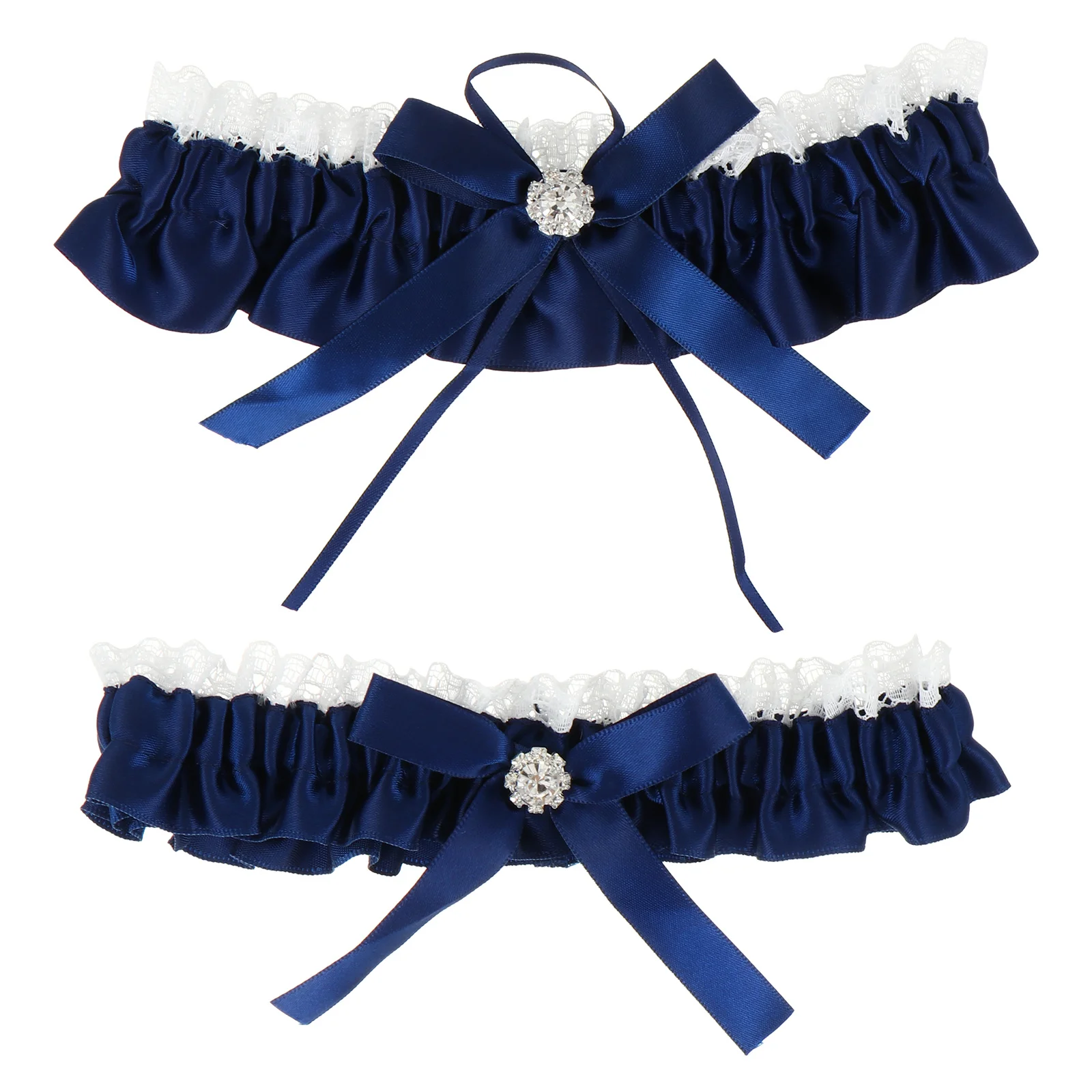 

1 Pair Lace Garters Women Bowknot Thigh Ring Wedding Bridal Leg Decoration Elastic Strap For Brides Bridesmaids Suitable All Age