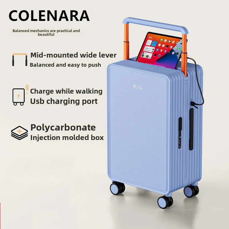 COLENARA Carry-on Travel Luggage 20 Inch Boarding Case 24" Trolley Case 26" Luggage Combination Case Women's Rolling Suitcase