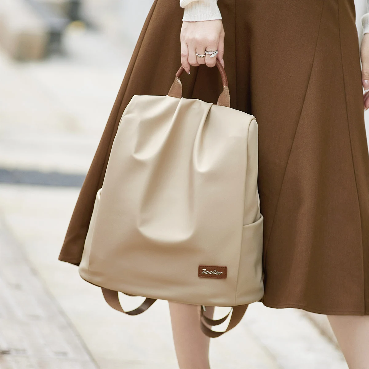 Sac à dos Oxford et cuir pour femme, esthétique féminine, designer de luxe pour filles, sac à dos décontracté, sac universitaire pour ordinateur