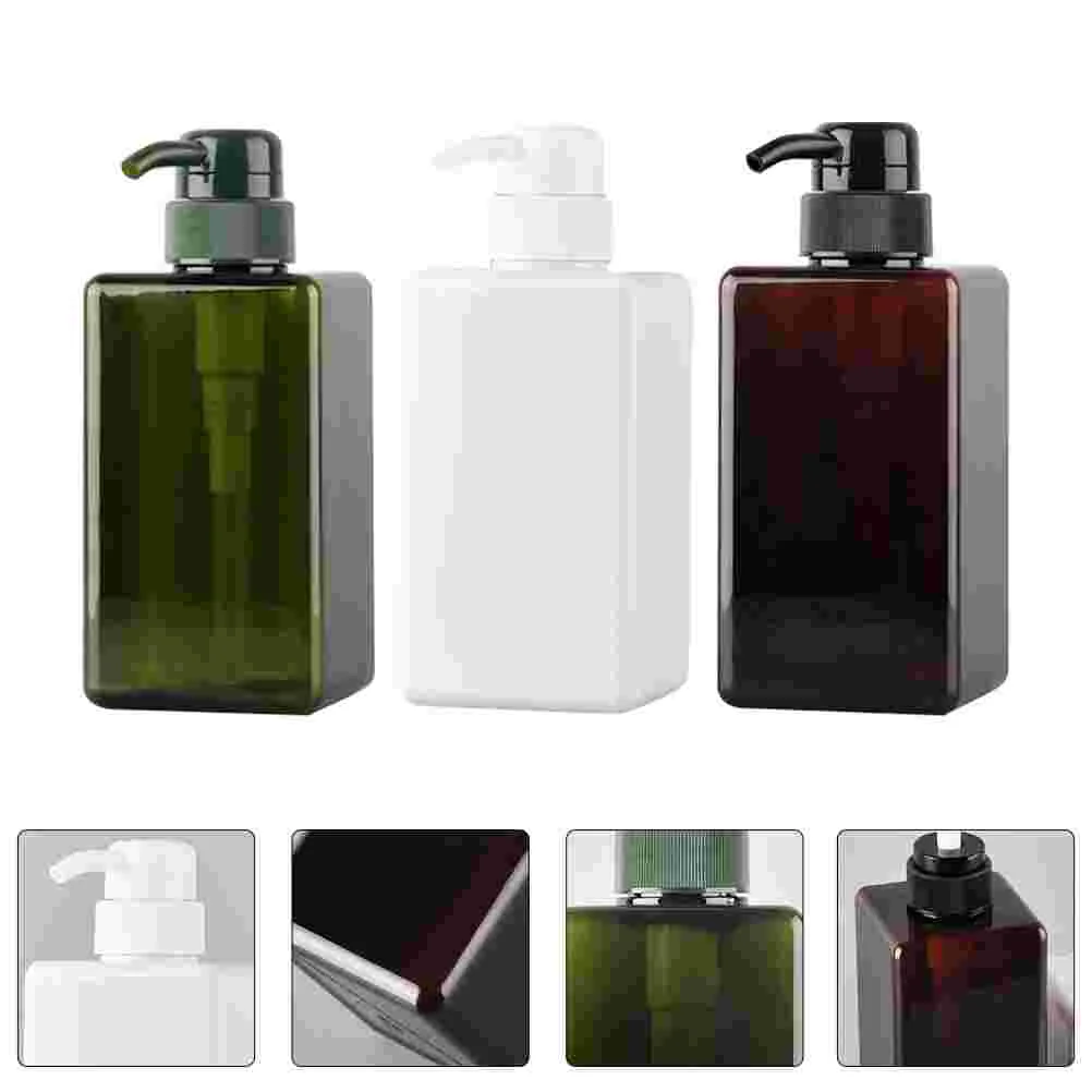 

3 Pcs Bottles Pump Dispenser Plastic Craft Sub Shampoo Pp Refillable Lotion