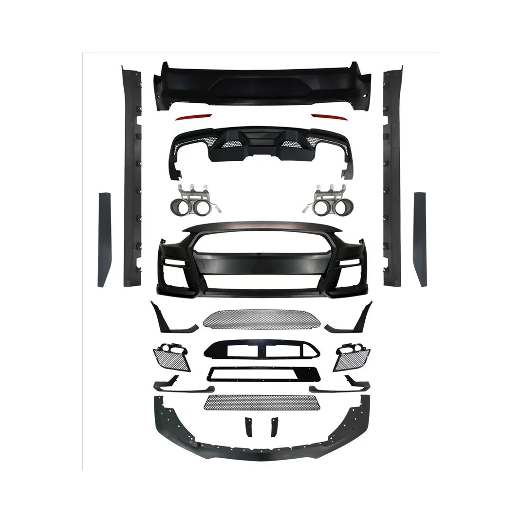 

Популярный обвес для Ford Mustang 2018-2020: обновление до версии GT500 Shelby (передний и задний бамперы, боковые пороги, передний сплиттер, задний диффузор)