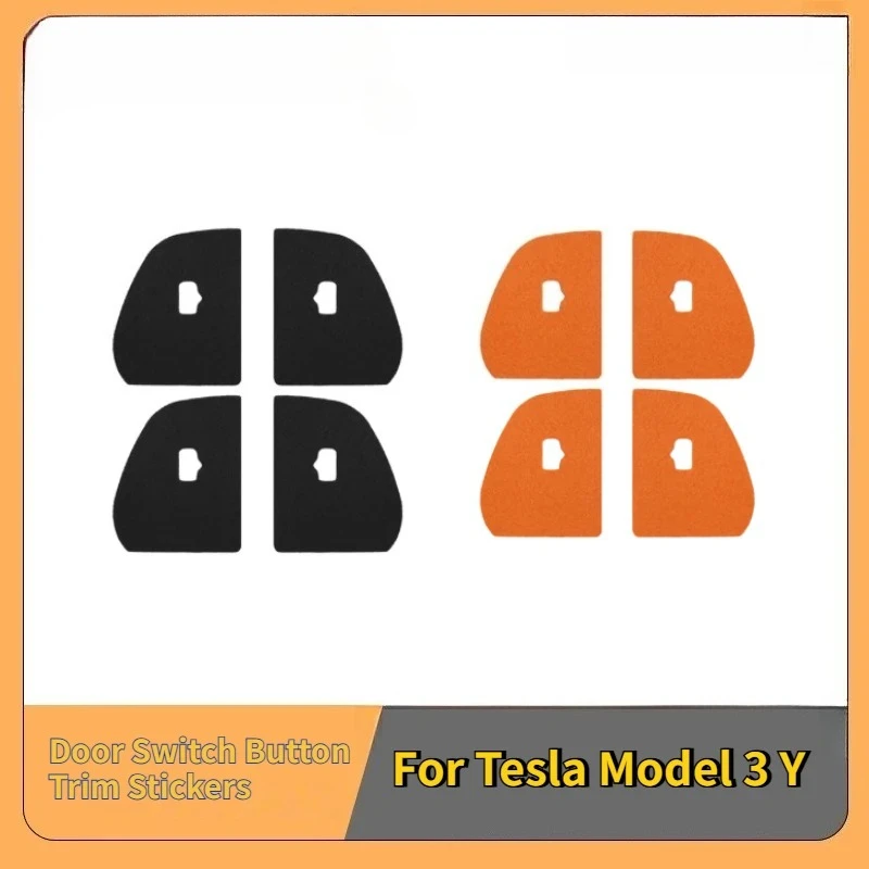 Pegatinas Decorativas para Botones de Interruptores de Puerta de Coche, Revestimiento de Gamuza para el Interior del Coche, para Tesla Model 3 Y Highland Juniper 2025, Accesorios para Coche