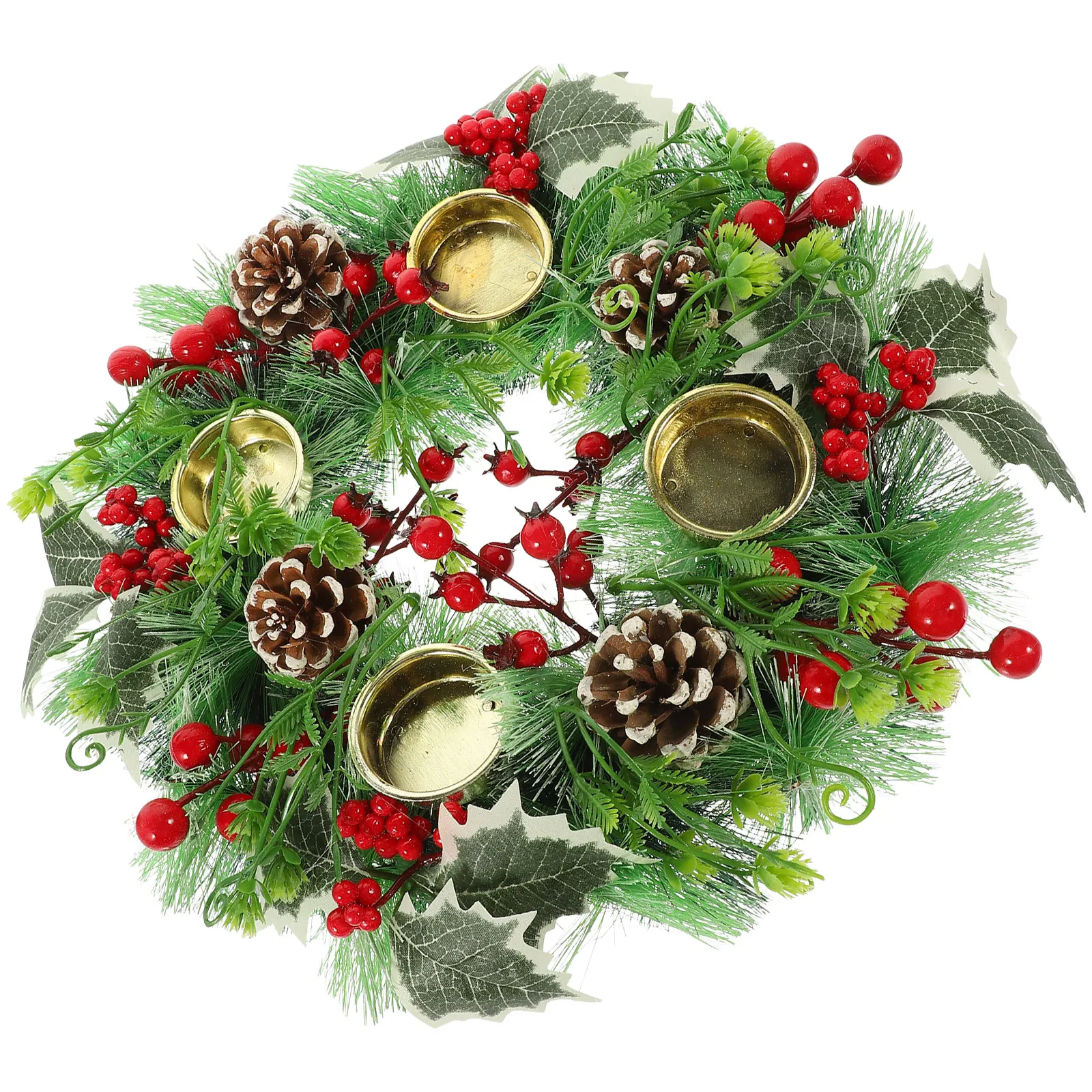 

Christmas C White Pine Green Leaves Decorative Wreath Xmas Plastic nament Shopping Mall Beautifully Realistic