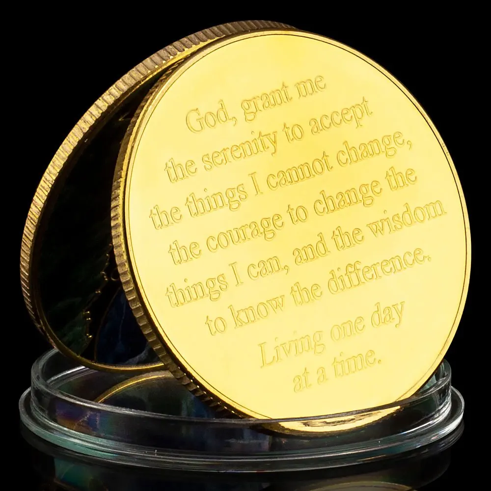 One Day At A Time Prayer Coin Home Decorations Commemorative Golden  Coin