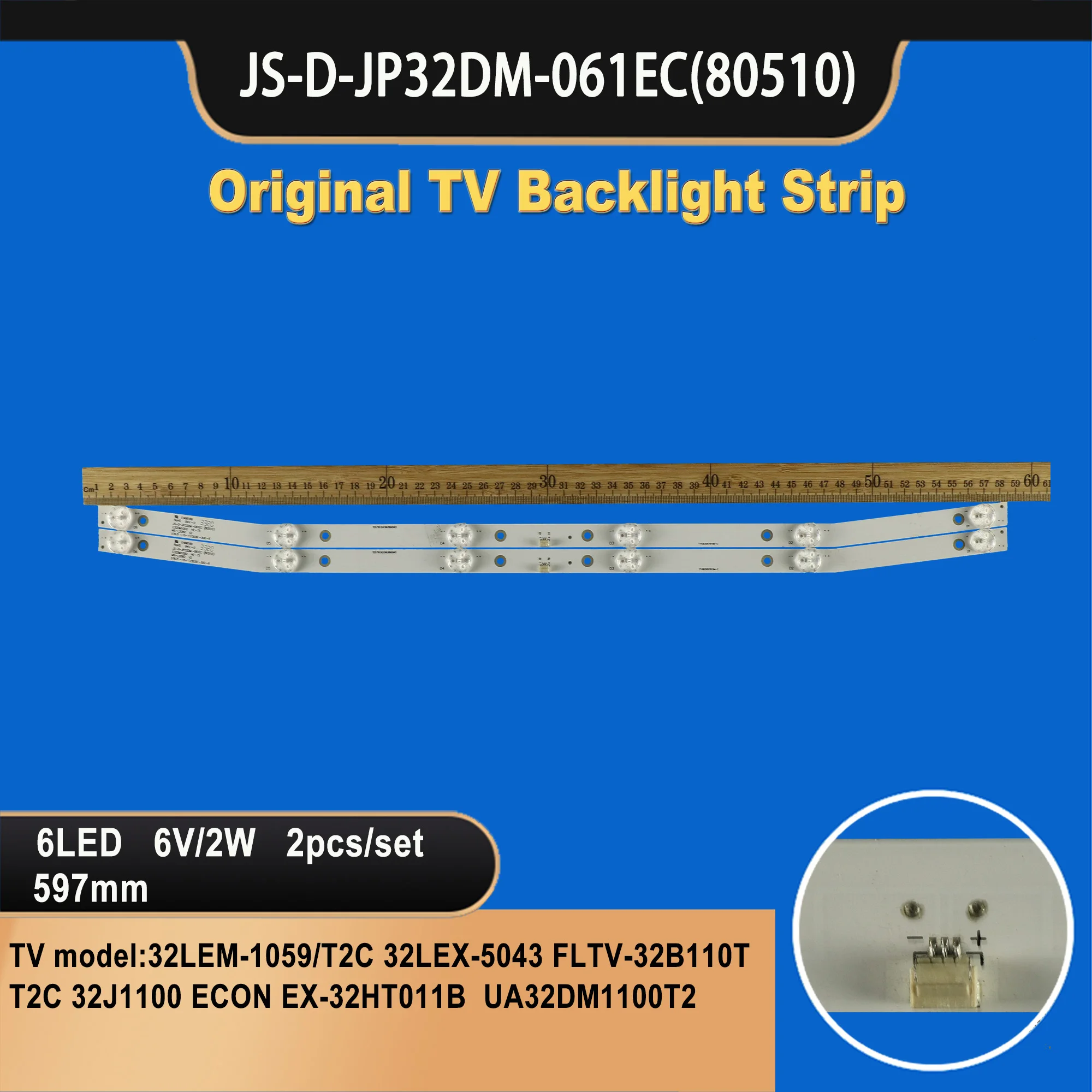 TV-138 TV Light LED Backlight Strip 6led 6V JS-D-JP32DM-061EC For 32LEM-1059/T2C 32LEX-5043/T2C