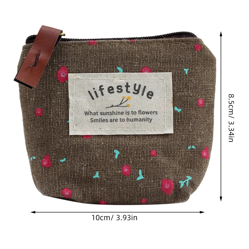 

4 Pcs Canvas Coin Purse Lightweight Small Zipper Pouches for Cash Coins Keys Storage Bag Mini Wallet Cartoon Print