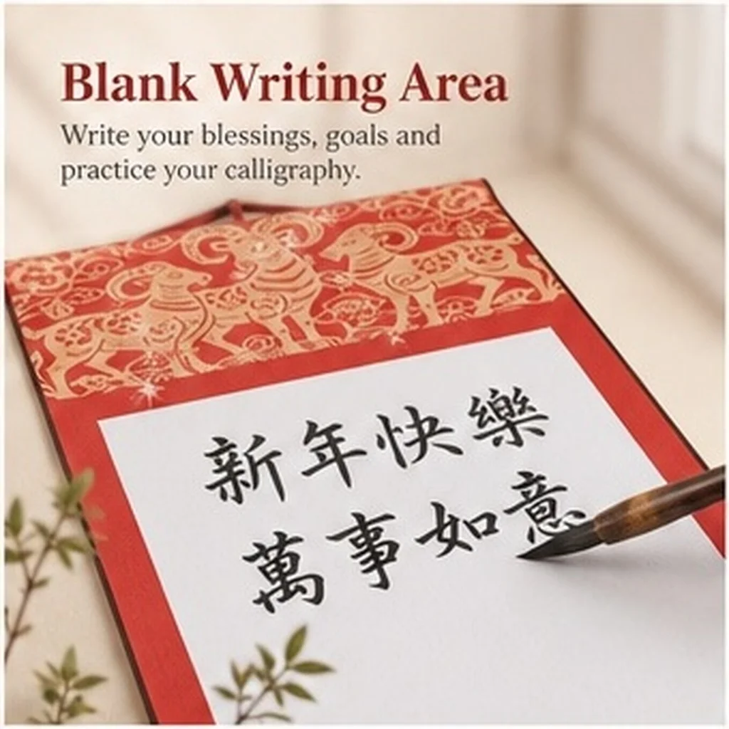 2027 Blank Scroll Wall Calendar Traditional Calligraphy Practice Lunar Zodiac Art Calendar Scroll Year Planner