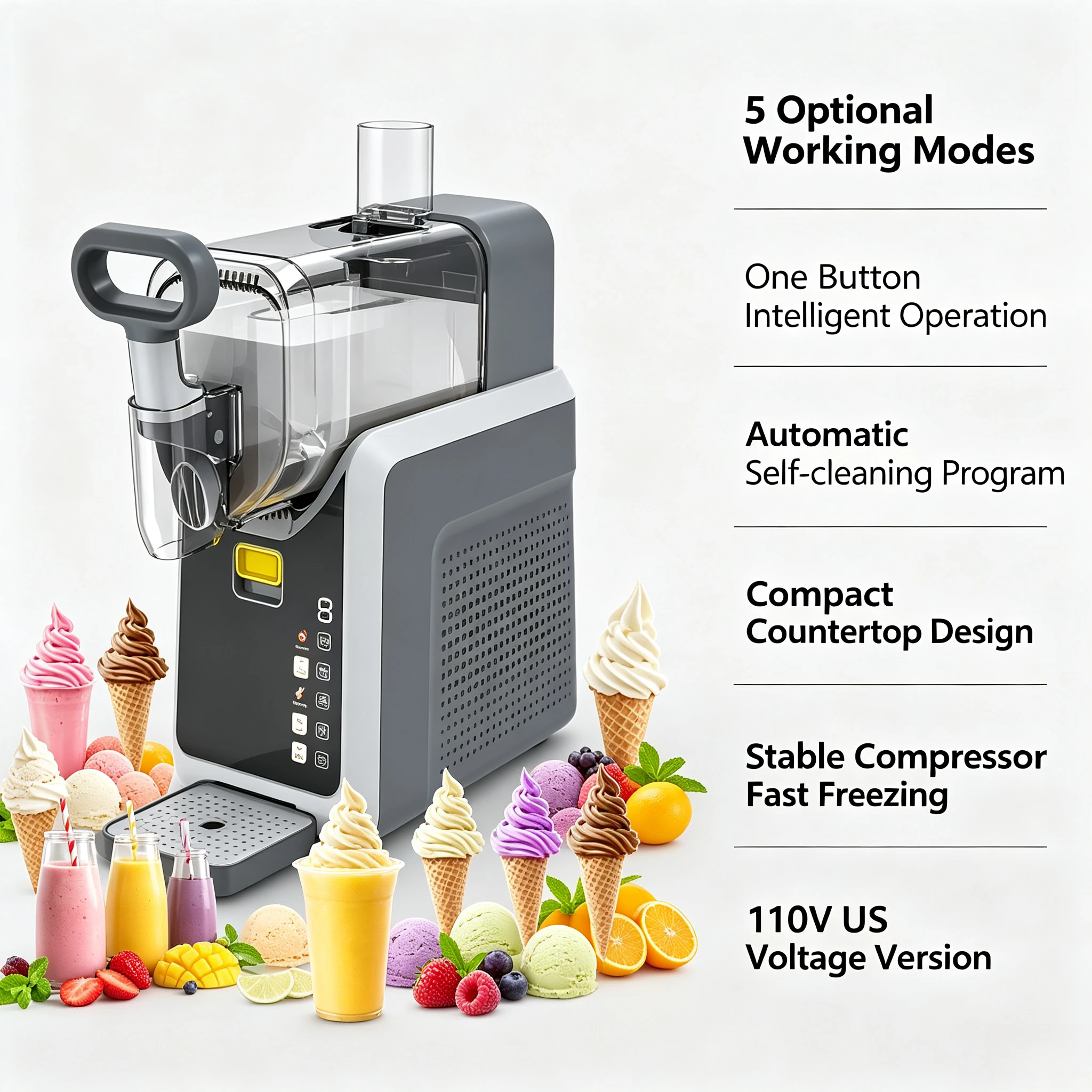 Mini Automatic Multifunctional Blender Smoothie Maker Household Commercial Ice Cream Slush Machine