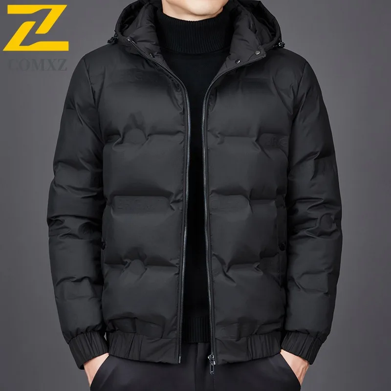 COMXZ Men Parker Coat Korean Fashion Style Extreme Cold Windproof Travel Puffer Jacket Snowy Thick High-Quality Padded Jackets
