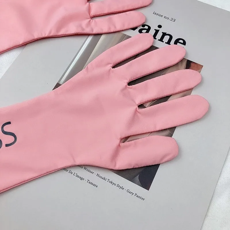 Dopamina Color brillante dedo mangas de hielo mujeres verano resistente a los rayos UV guantes finos brazo mangas protectoras solares conducción cinco dedos