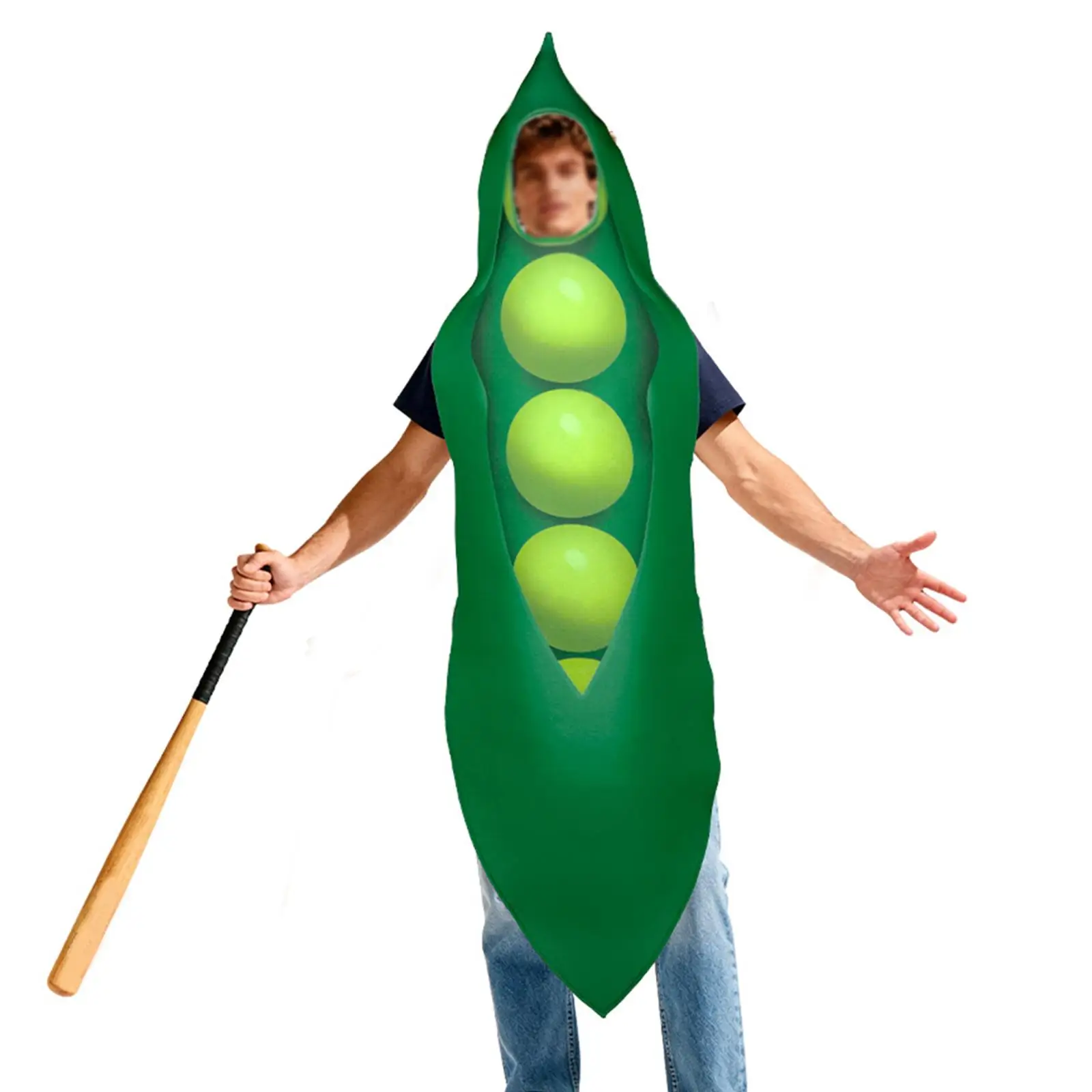 Pea Pod Cosplay Costume Jumpsuit for Carnival Halloween Role Play Themed Party