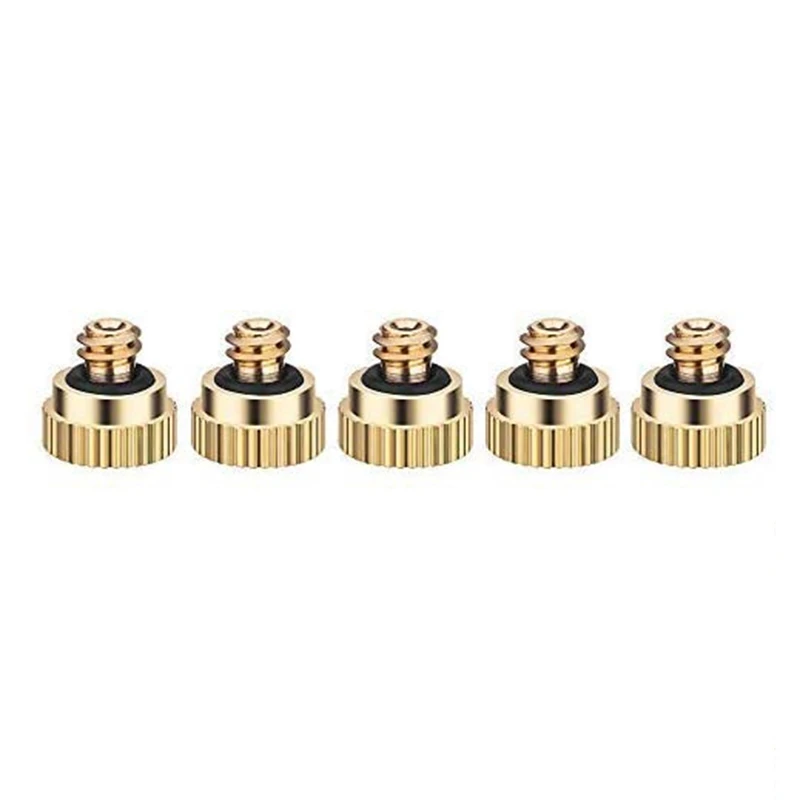 20 Pack Brass Misting Nozzles Tees, Dust Control Mist Nozzle Sprinkler For Outdoor Cooling System 0.3 Mm