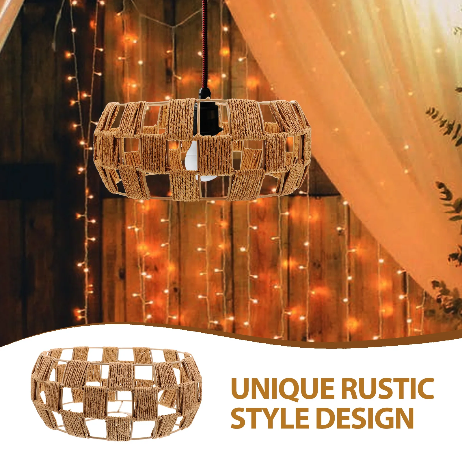 

Japanese Retro Lamp Shade Replacement Ceiling Farmhouse Light Accessories Pendant Vintage Rustic Paper Iron Decorative Lampshade