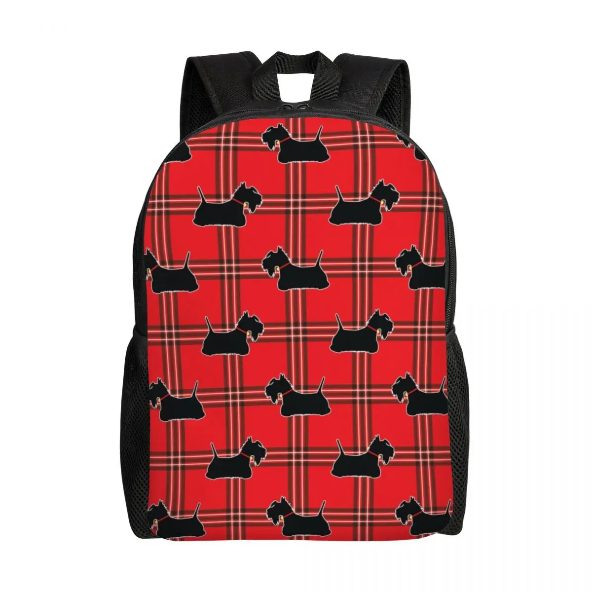 

Scottie Dogs Laptop Backpack Women Men Casual Bookbag for School College Students Scottish Terrier Dog Tartan Skye Bag