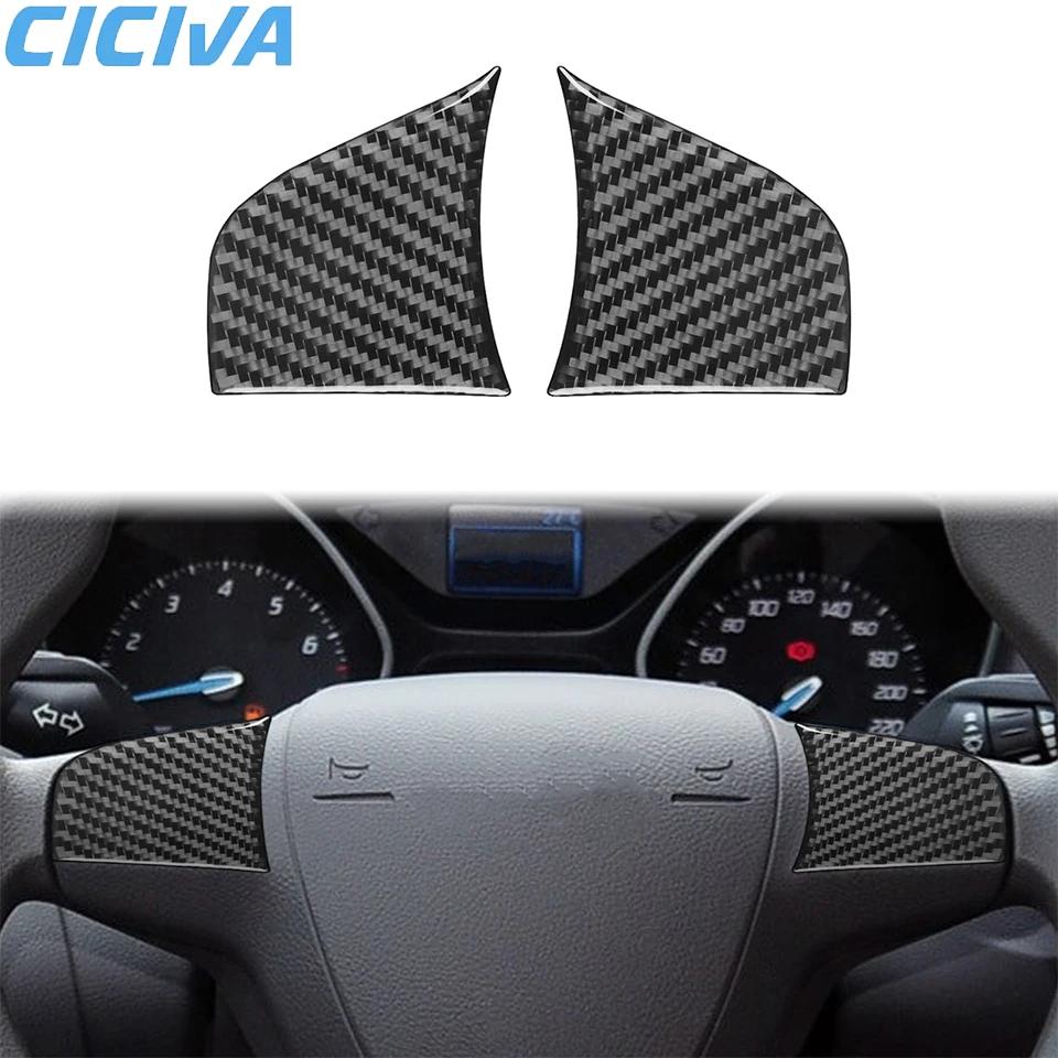 

For Ford Focus 2012 2013 2014 Carbon Fiber Car Driving wheel upper part Inner Trim Car interior Accessories Stickers