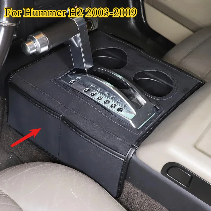 

For Hummer H2 2003-2009 Car Center Console Protective transmission console Cover Sheepskin Leather Trim Interior Car Accessories