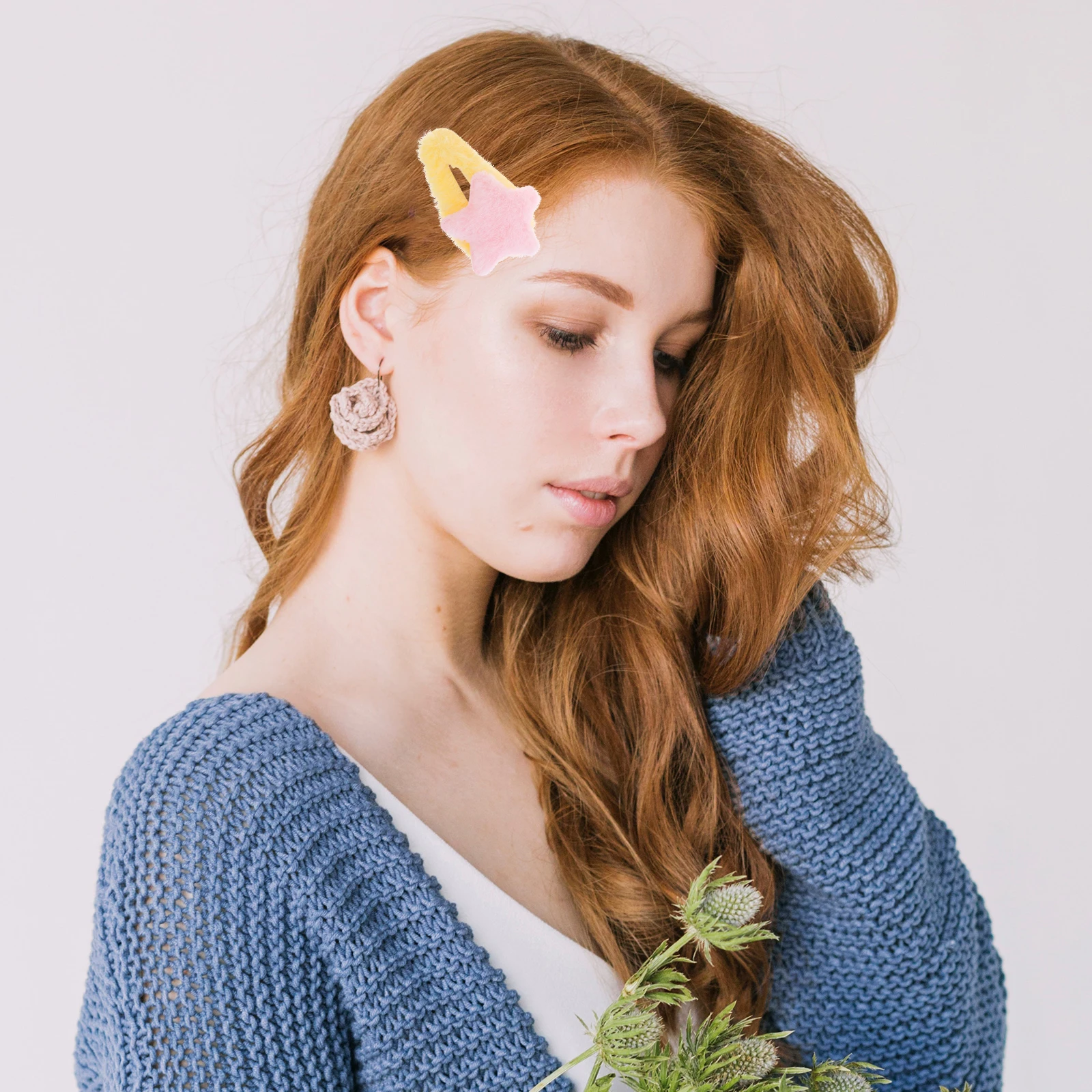 

8Pcs Snap Hair Clips Cute Hair Accessories for Girls Star Shaped Decorative Pins Gift Star Clips Barrettes for Girls