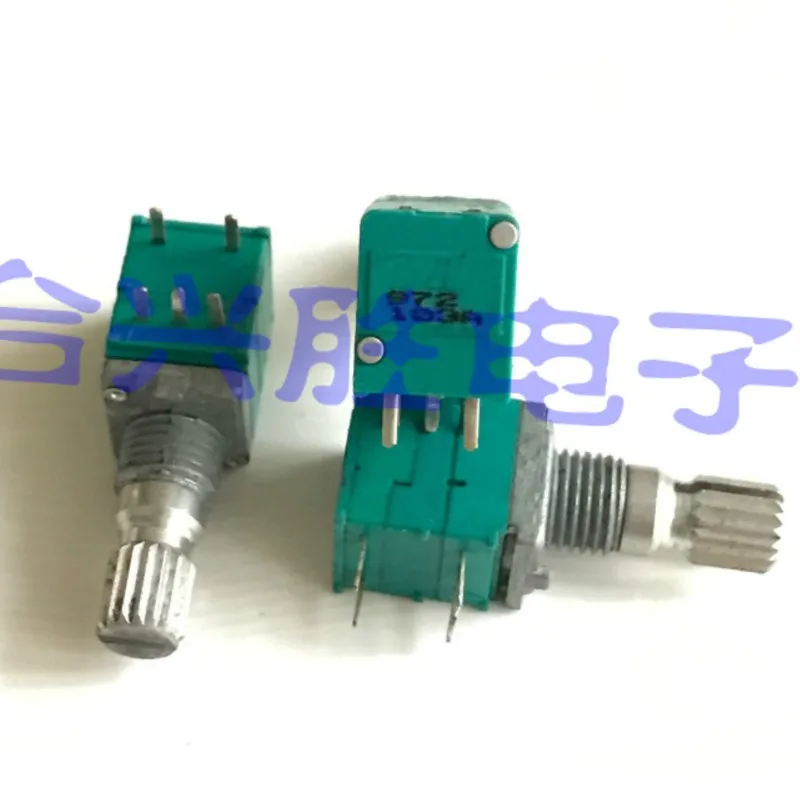 2 Pieces RK097 Precision Single Potentiometer A10K A103 Audio Computer Speaker Volume Rotary Switch 5Pin Shaft Length 15MM