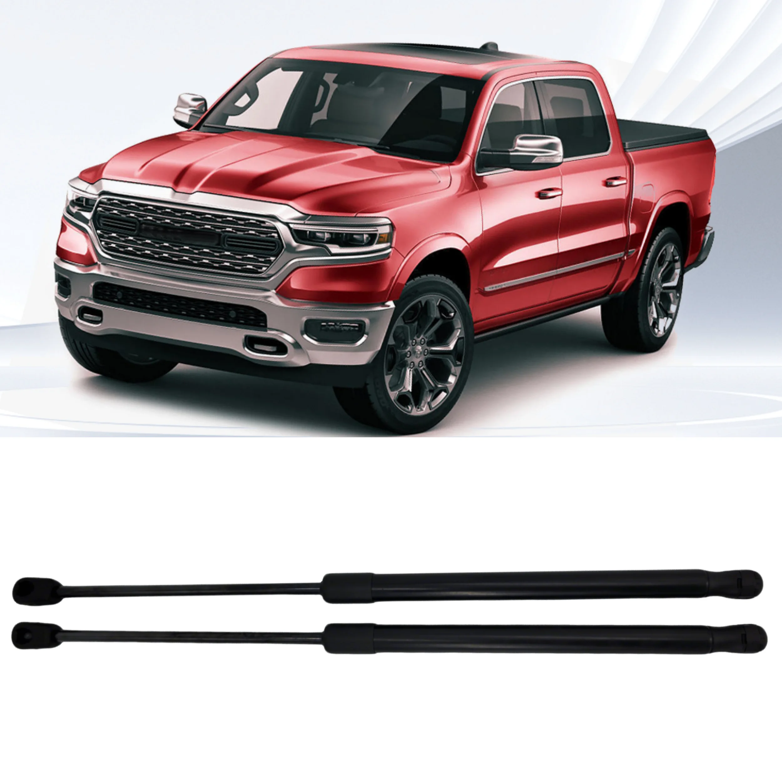 

2 шт. газовые стойки переднего капота для Dodge Ram 2008-2022, поддержка подъема капота, амортизаторы, подходят для Ram 1500 2500 3500, опоры стойки 55372572 АБ