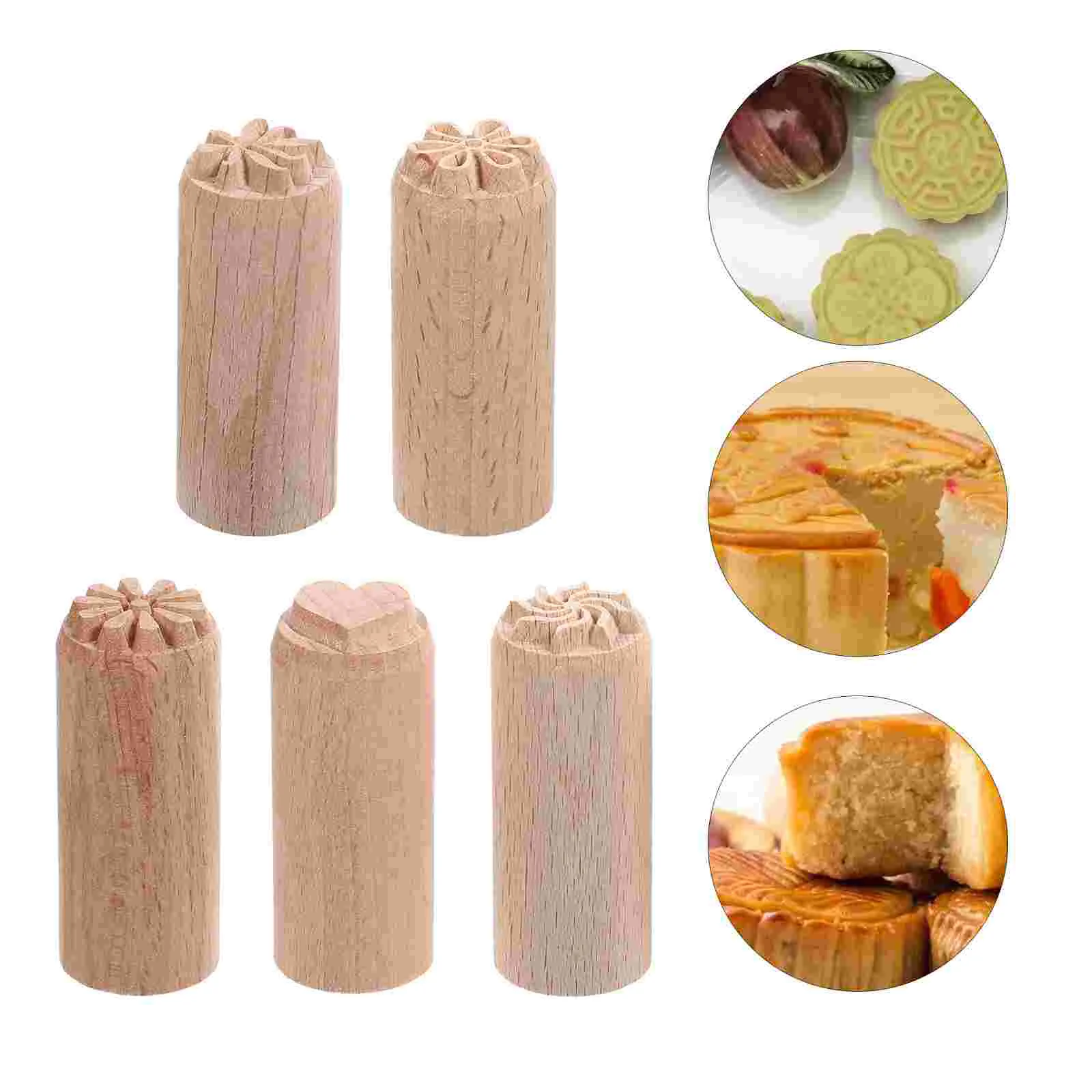 Plant Decorations 2cm Wooden Stamp Pottery Column Stamps Tools Clay for DIY Office