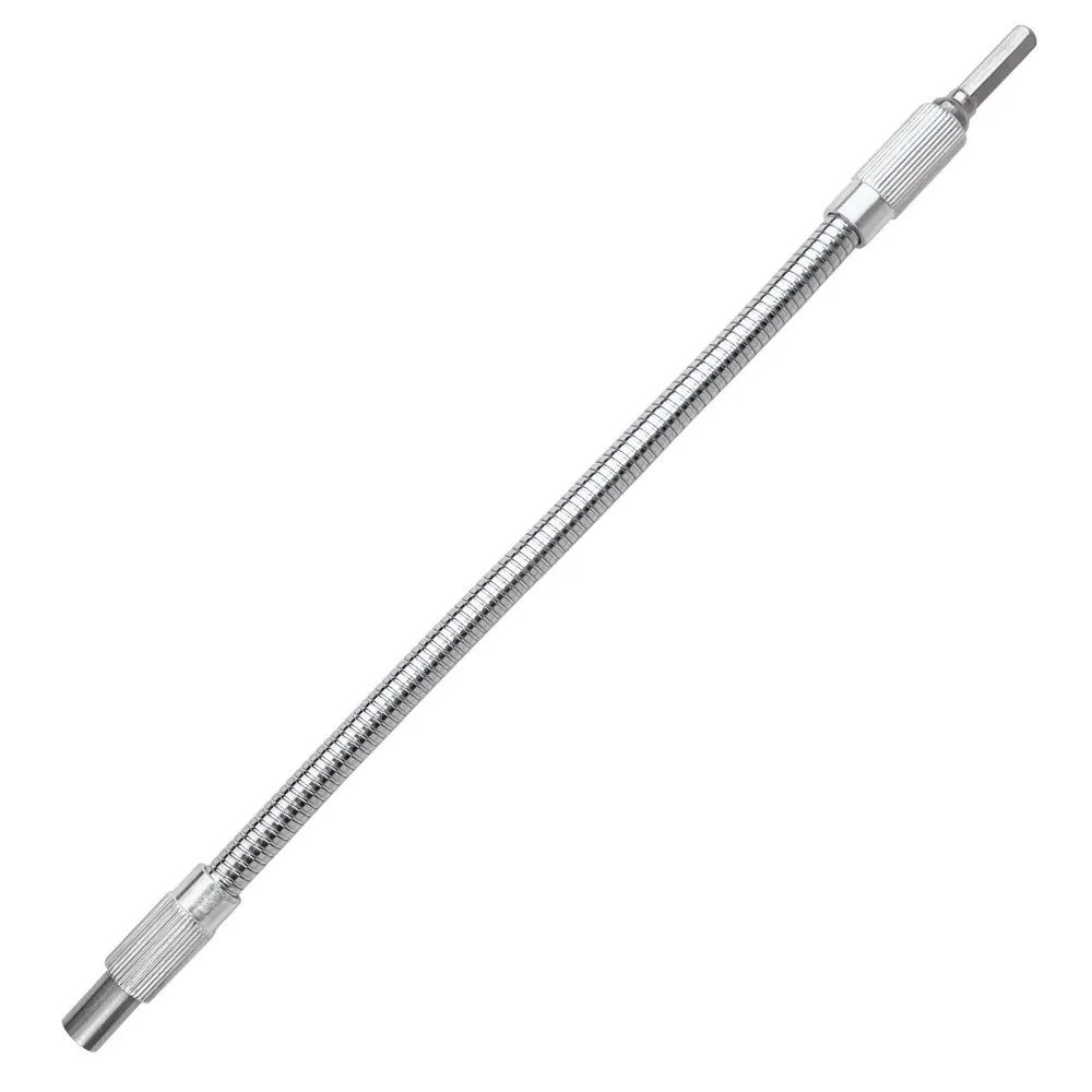 300mm Length Flexible Drill Bit Extension 1/4 Inch Hex Shank 11.8 Inch Bendable Screwdriver Bit Link 360° Bendability