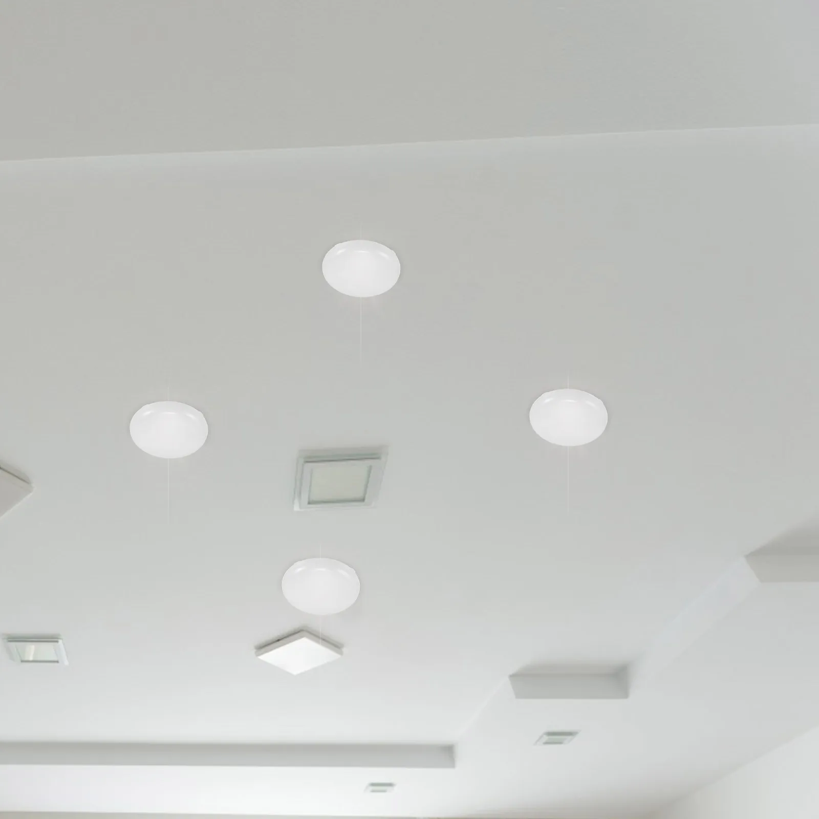 

6pcs Round Lampshade Diffuser Thick Frosted White Plastic Sheet Flat Circular Disk For Barrel Pendant Lights Ceiling Fixture