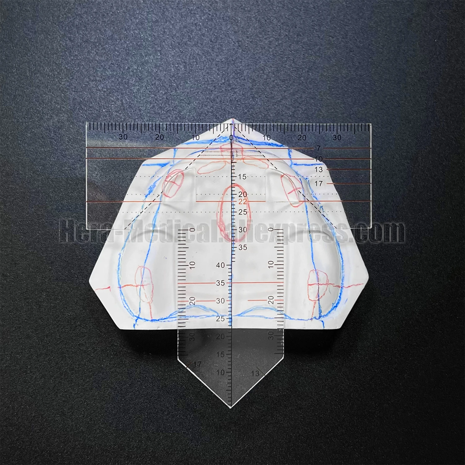 Denture Drawing And Alignment Dental Ruler T-shape Examination Orthodontic Symmetry Measurements Multifunctional