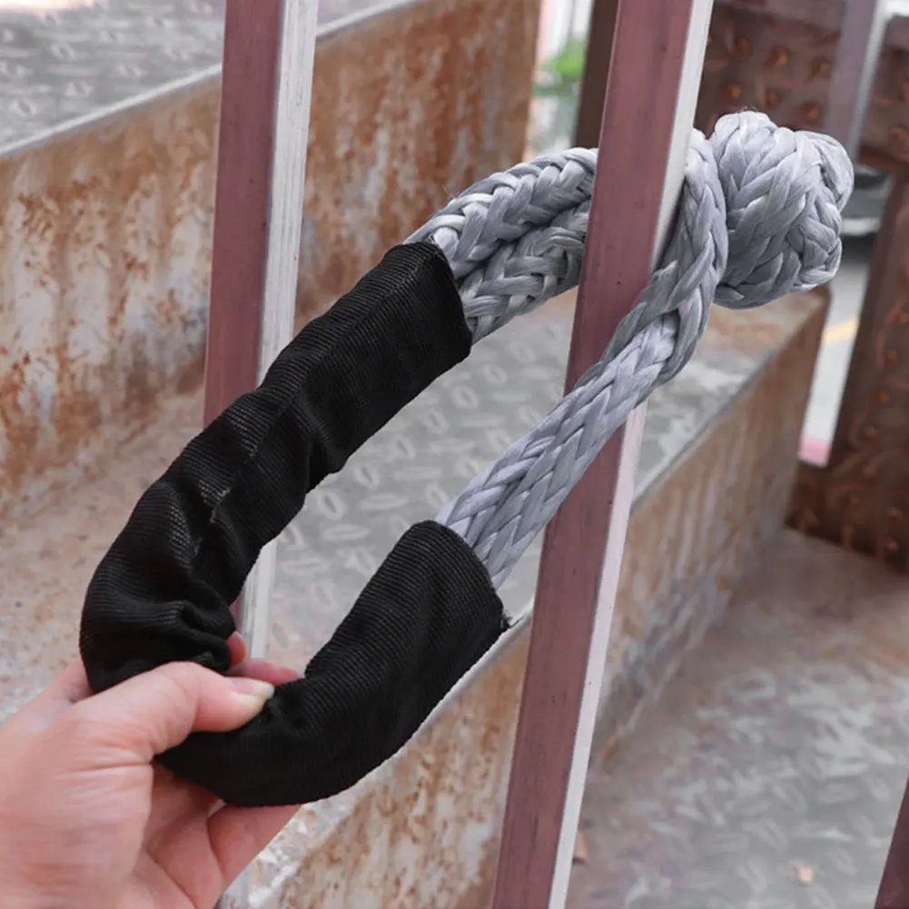 

Лента для автомобильного прицепа, веревка 38000 фунтов, мягкая скоба, синтетический буксировочный ремень для восстановления, износостойкий U-образный крючок для прицепа бездорожья